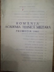 Brosura Academia de Tehnica Militara promotia 1961 + Prospect admitere 1955