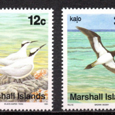 MARSHALL 1991, Fauna, Pasari, serie neuzata, MNH