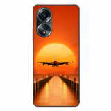 Husa compatibila cu Oppo A58 4G Silicon Gel Tpu Model Airplane Sunset