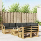vidaXL Set de canapele de exterior 8 pcs Alb și antracit 3392092