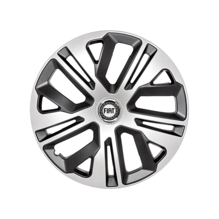Set 4 Capace Roti 16 inchi (R16) Raven Gri-Negru, Compatibile Cu Fiat