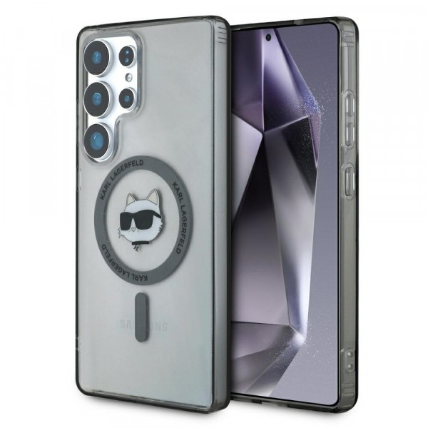 Husa MagSafe pentru Samsung Galaxy S25 Ultra S938, Karl Lagerfeld, IML Choupette&#039;s Head, Neagra