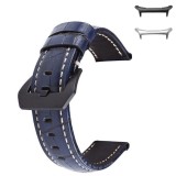 Curea din piele naturala, compatibila Samsung Galaxy Watch Ultra2, telescoape normale, 22mm, Albastru
