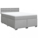 Cumpara ieftin Pat continental, gri deschis, 140x200 cm, material textil
