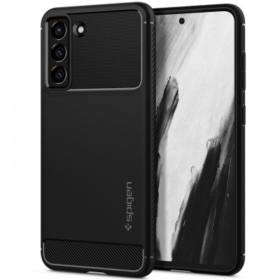 Husa pentru Samsung Galaxy S21 FE 5G, Spigen Rugged Armor, Black foto