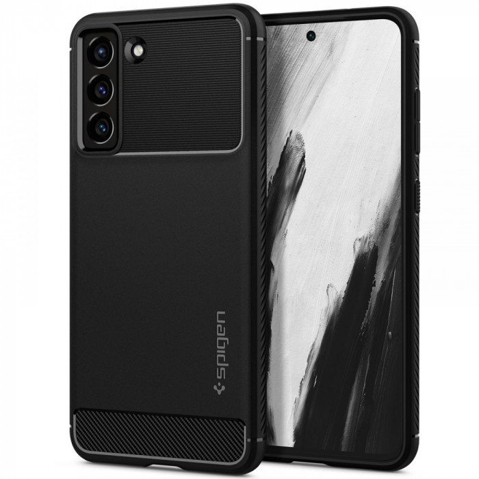 Husa pentru Samsung Galaxy S21 FE 5G, Spigen Rugged Armor, Black