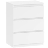 HOMCOM Comodă cu 3 sertare, pentru living, dormitor, hol, PAL, Alb | Aosom Romania