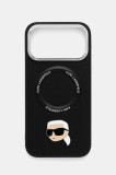 Karl Lagerfeld husă pentru telefon iPhone 17 Pro Max culoarea negru, KLHMP17XPSMLRKLK
