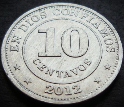 Moneda exotica 10 CENTAVOS - NICARAGUA, anul 2012 * cod 207 foto