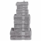 VidaXL Set de prosoape premium SOLUND, 12 piese, gri, 600 g/m&sup2;
