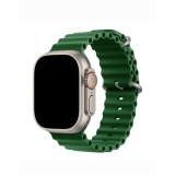 Curea smartwatch,THD, modelul Ocean, compatibila cu Apple Watch Ultra2 49 mm, Apple Watch 45 mm seria 9, Apple Watch SE 44 mm, marime universala, verd
