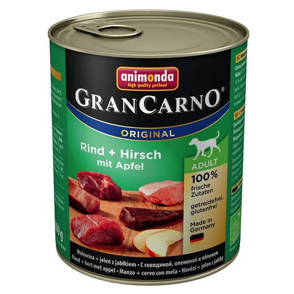 Animonda GranCarno Original Adult, cu vită și cerb cu măr - 800g