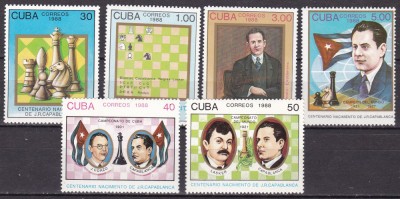 Cuba 1988 SAH Capablanca MI 3199-3204 MNH foto