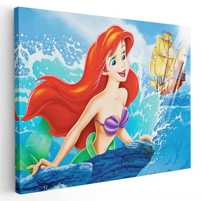 Tablou afis Mica Sirena desene animate 2189 Tablou canvas pe panza CU RAMA 60x80 cm
