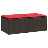 Cumpara ieftin Set canapele de gradina, 2 piese, cu perne, maro poliratan maro