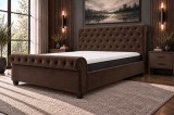 Pat Silver 140x200 cm Maro Tapitat Catifea cu Somiera Inclusa
