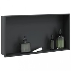 Gossi nisa de dus, negru mat, 62x32x9 cm, otel inoxidabil