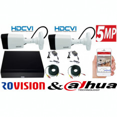 Sistem supraveghere 2 camere Rovision 5MP HDCVI , DVR 4 canale, accesorii incluse SafetyGuard Surveillance foto