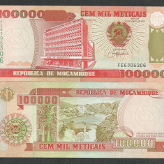 MOZAMBIC / MOZAMBIQUE 100000 100.000 METICAIS 1993 UNC [1] P-139 , necirculata