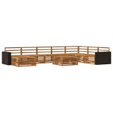 vidaXL Set de canapele de exterior 9 pcs natural Lemn Solid de Acacia 3383752