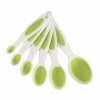 Set 6 linguri de dimensiuni diferite Pufo pentru masurat ingrediente, condimente, alb/verde