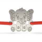 Bratara din argint cu snur model Elefant Dantelat, Atcom