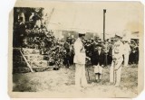 Foto rara - Regele Carol al II lea, Marele Voievod de Alba Iulia Mihai, Principele Nicolae, probabil 1933, Ziua Aviatiei, Pipera - deteriorata