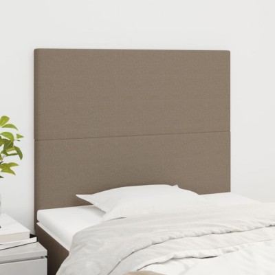 vidaXL Tăblii de pat, 2 buc, gri taupe, 90x5x78/88 cm, textil 3116038 foto