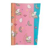 Rola autocolant cu model Unicorni si Curcubeu, 150x45 cm, PVC, ATU-084473, Oem