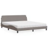 VidaXL Pat cu saltea, Dover, gri taupe, 180x200 cm, textil 3208448