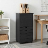 vidaXL Cabinet mobil cu roata Gri 53 x 39 x 103 cm Lemn de pin masiv 42028370