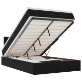 Cumpara ieftin Cadru pat otoman cu saltea, catifea neagra 120x200 cm