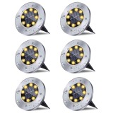 Set 6 Lampi Solare Spot 8 LED - Carcasa Metal, IP65, Alb Cald, Gradina Exterior