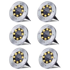 Set 6x Lampa Cu Incarcare Solara Rapida SI Timp Mare De Utilizare, alb cald, Tip Spot Cu 8 Leduri, Pentru Gradina, WaterProof, IP65, Carcasa Din Metal