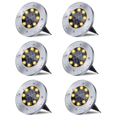 Set 6x Lampa Cu Incarcare Solara Rapida SI Timp Mare De Utilizare, alb cald, Tip Spot Cu 8 Leduri, Pentru Gradina, WaterProof, IP65, Carcasa Din Metal foto