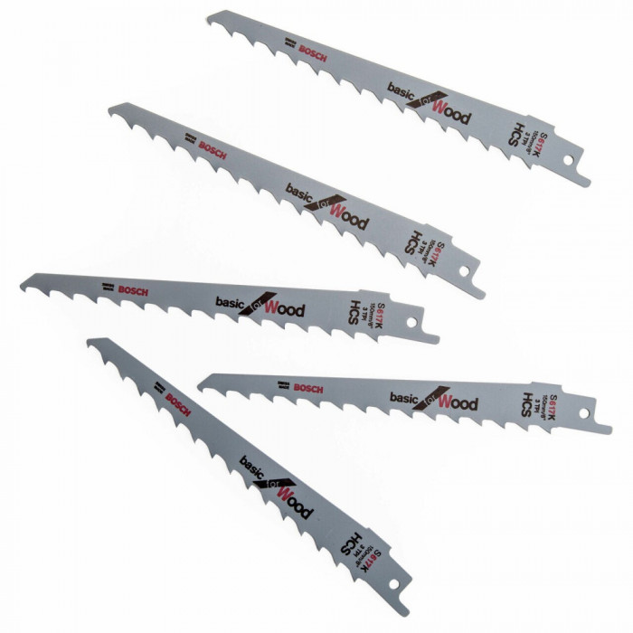 Bosch Set 5 panze ferastrau sabie S 617 K Basic for Wood, 150mm ProAdvanced PowerfulTools