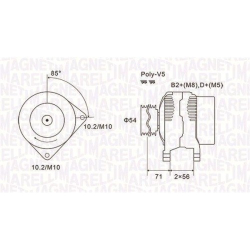 Alternator Alfa Romeo 159; Fiat Croma; Opel Astra G, Astra H, Meriva A, Signum, Vectra C, Zafira B, 1.6, 1.6 16V, 1.6 LPG, 1.6 Turbo, 1.8, 1.8 16V, 1
