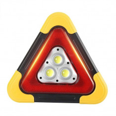 Triunghi reflectorizant cu 3 LED incarcare solara USB si 5 moduri de avertizare