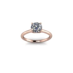 Inel de logodna din aur roze 14K, piatra zirconiu - 55