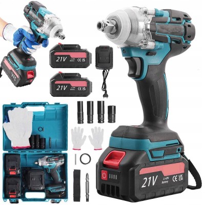 Cheie cu impact fara fir 21V Cisivis, 520 N.m, maner ergonomic, lumina LED, set cu 2 acumulatori si accesorii foto