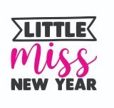 Cumpara ieftin Sticker decorativ, Little miss new year , Negru, 63 cm, 7008ST-8, Oem