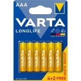 Baterie Varta Longlife 4103, AAA / LR3, 1.5V, alcalina, (4+2) 6 buc