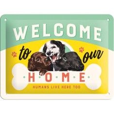 Placa metalica - Welcome to our Home - 15x20 cm foto