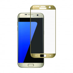 Folie Sticla BlueStar pentru Samsung Galaxy S7 Edge 3D Full Cover acopera tot ecranul Auriu foto