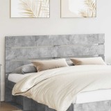 vidaXL Tăblie cap cu headboard Gri din beton 160 cm Lemn compozit 887524