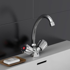 SCHUTTE Baterie mixer de baie cu 2 manere SAVINO, crom foto