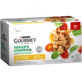 Cumpara ieftin Gourmet Nature&#039;s Creations File Multipack, Pui si Curcan, 4 x 85 g