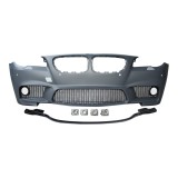 Set bara fata BMW Seria 5 (F10/F11), 12.2009-08.2017, cu 4 gauri spalator si 4 senzori parcare; grunduit, de vopsit; type M5; cu grile inferioare; cu