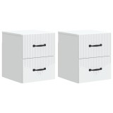 vidaXL Dulap de noapte suspendat cu sertar 2 pcs Alb 34,5 x 33 x 40 cm 898976