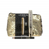 Set cadou mascara si creion ochi, Loreal, Eye Pouch, L&#039;Oreal